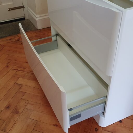 Scudo Bella floor standing vanity gloss white finish 940 x 480 x 800mm - Image 3