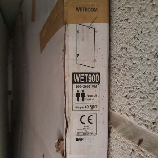 Scudo S8 Wet Room Glass Screen 900 x 2000 x 8mm - Image 2